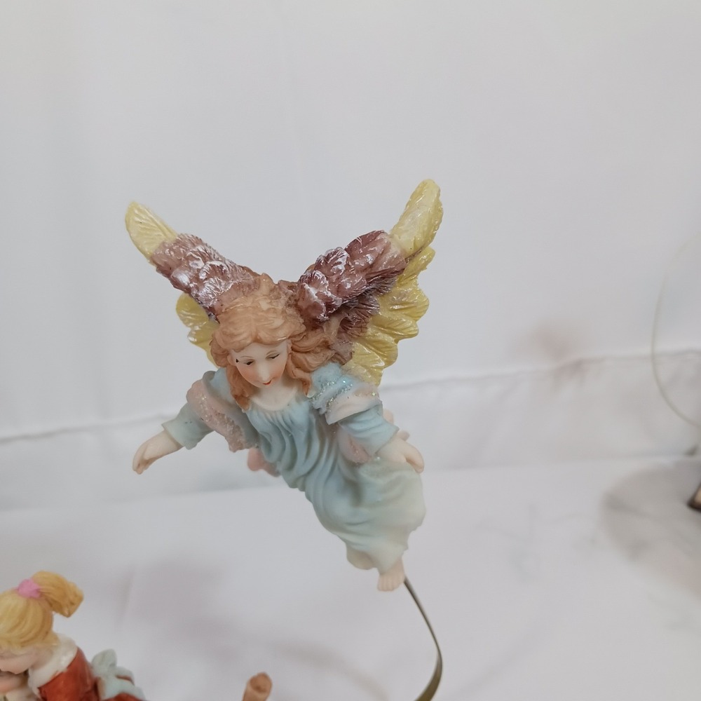 Unbranded Guardian Angel Figurine Kids Bridge Small Multicolor Excellent Resin